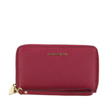 michael kors large smartphone wallet|Michael Kors dark cherry wallet.